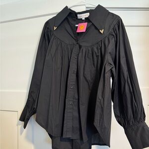 Dressed in LALA Black Button Down Shirt